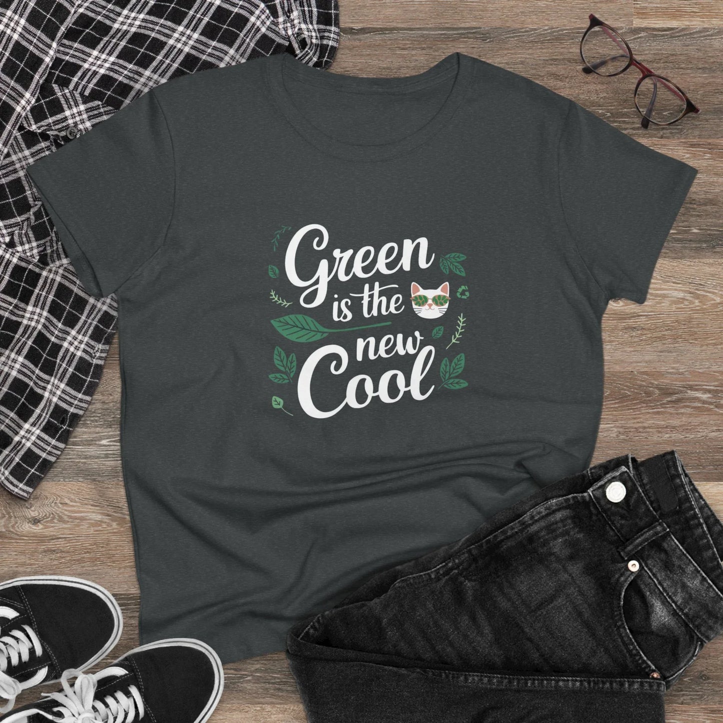 Green Is The New Cool Cotton Women Tshirt - Billien