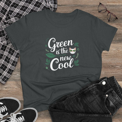Green Is The New Cool Cotton Women Tshirt - Billien
