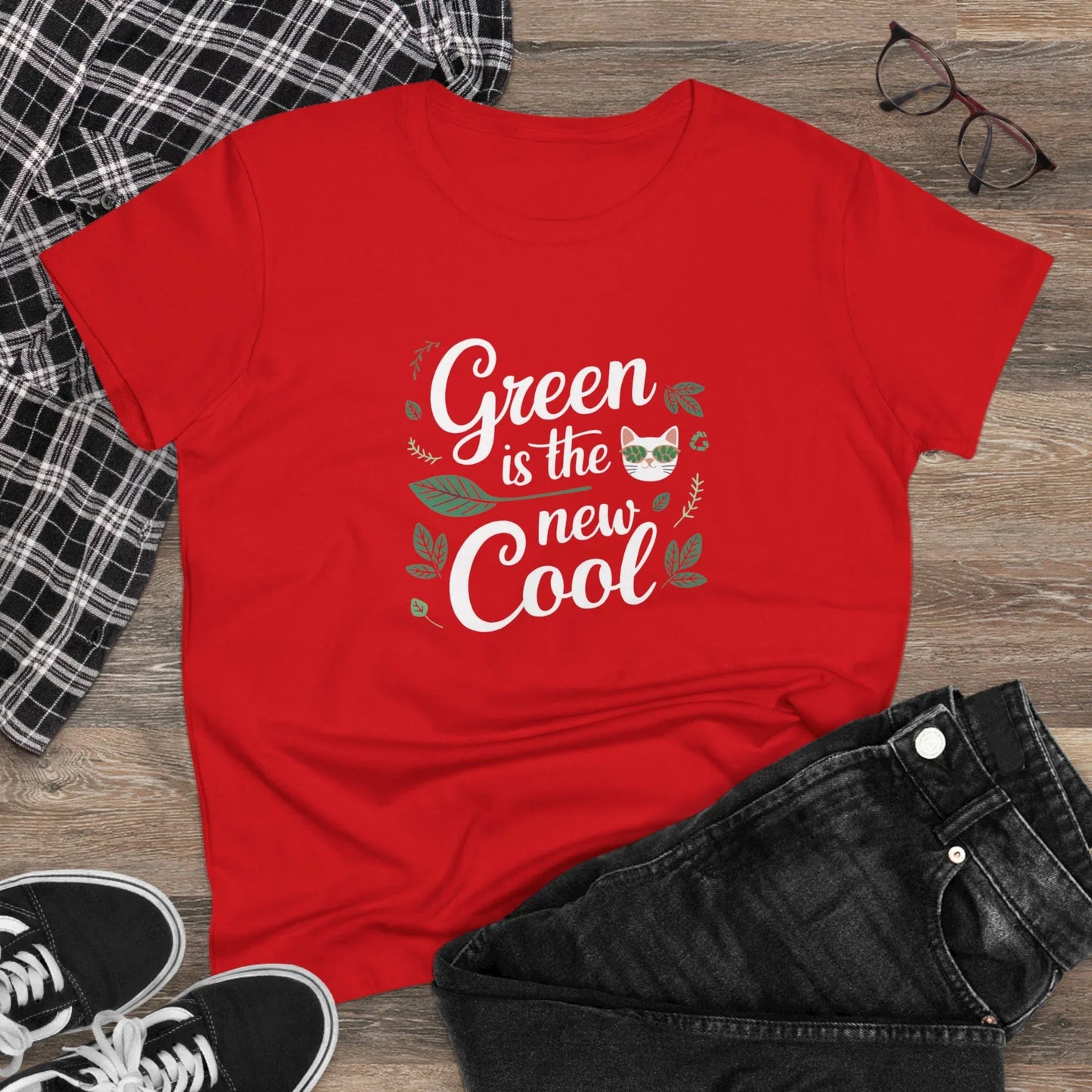 Green Is The New Cool Cotton Women Tshirt - Billien