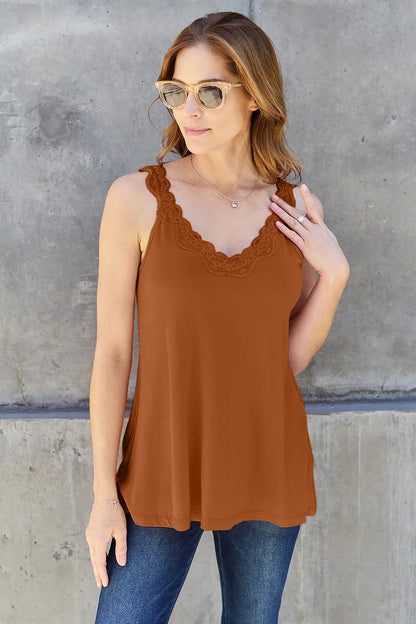 Lace Detail V-Neck Cutout Cami - Billien