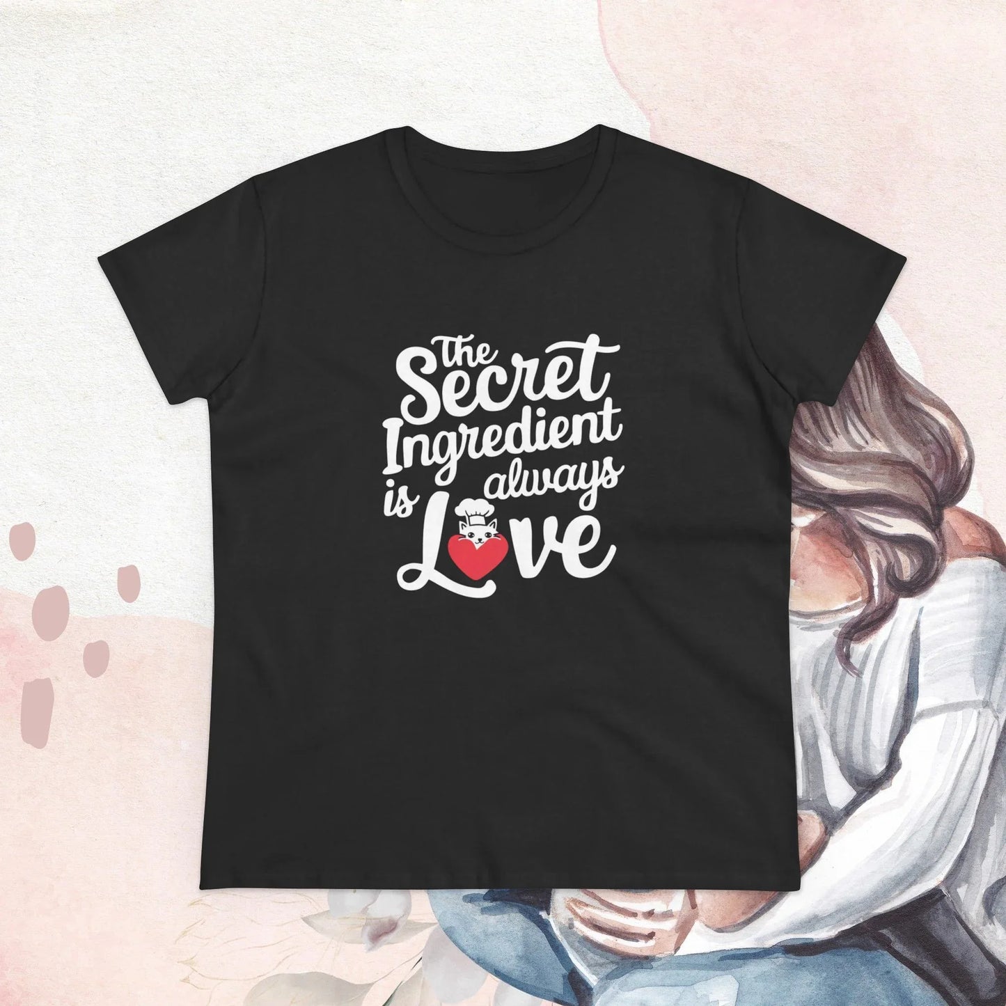 Secret Ingredient Is Love Women Cotton Tshirt - Billien
