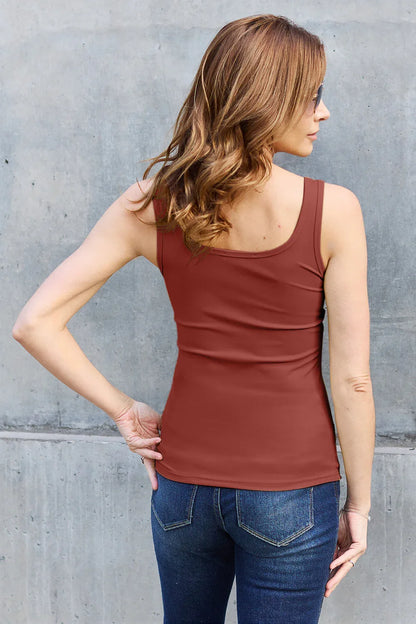 Square Neck Wide Strap Tank - Billien
