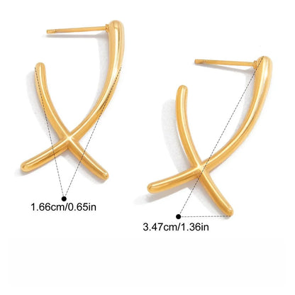 18k gold cross earrings - Billien