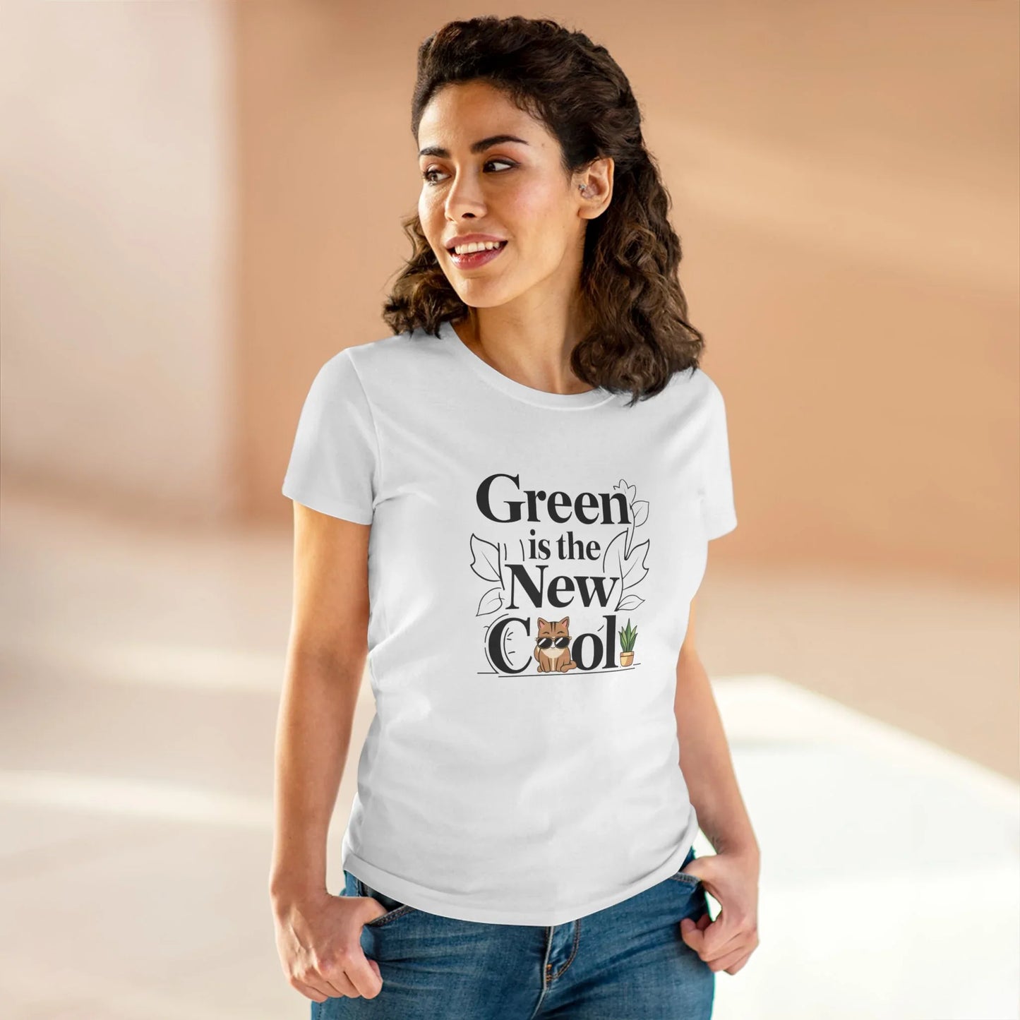 Green Is The New Cool Women Cotton Tshirt - Billien