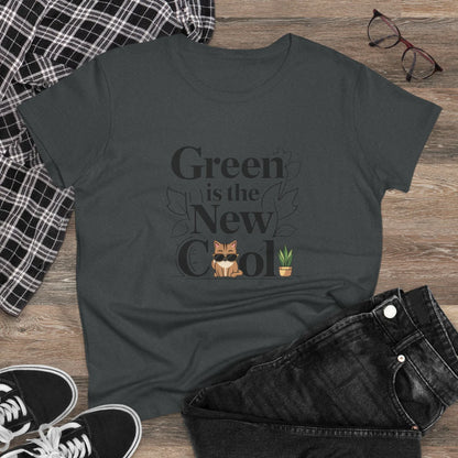 Green Is The New Cool Women Cotton Tshirt - Billien