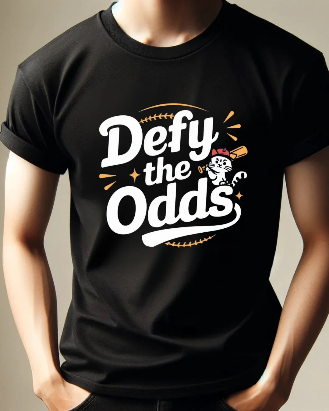 Defy The Odds Baseball Crew Neck Tee - Billien