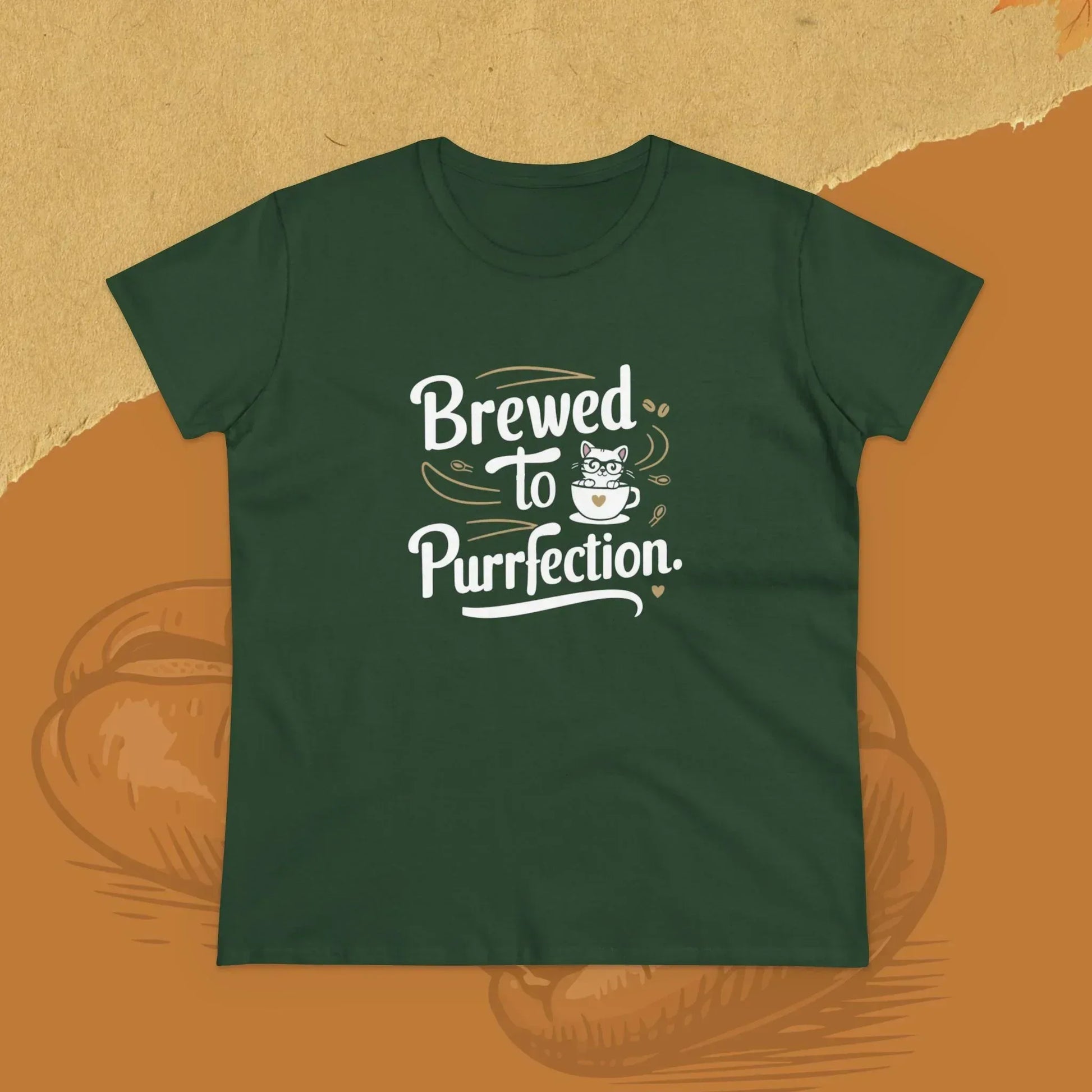 Brewed To Purrfection Coffee Lover Women T-Shirt - Billien