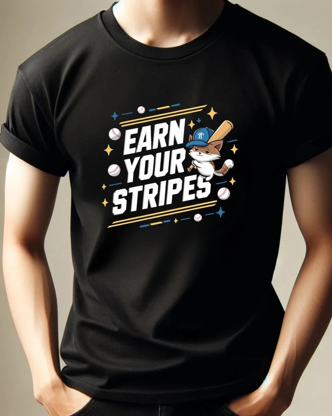 Earn Your Stripe Baseball Crew Neck Tee - Billien