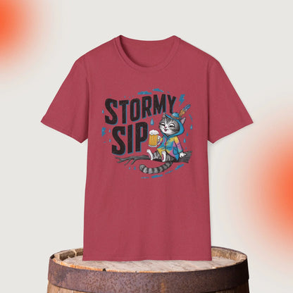 Stormy Sip Cotton Men Tshirt - Billien