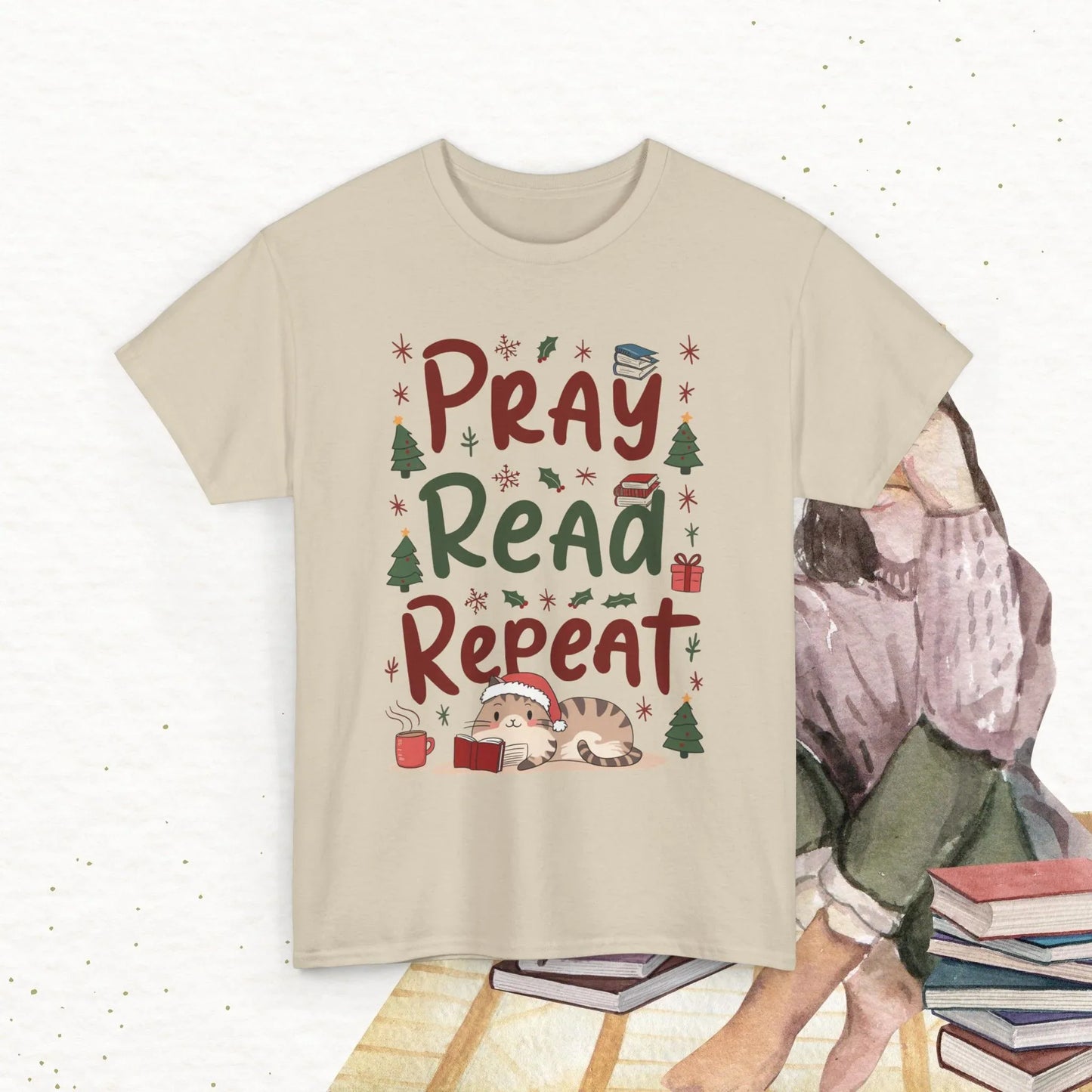 Pray Read Repeat Cotton Tshirts - Billien