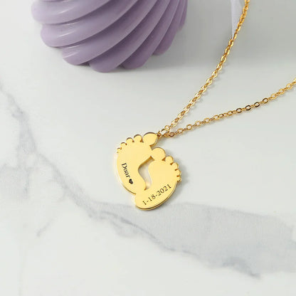 Copper Footprints Designable Custom Name Necklace - Billien