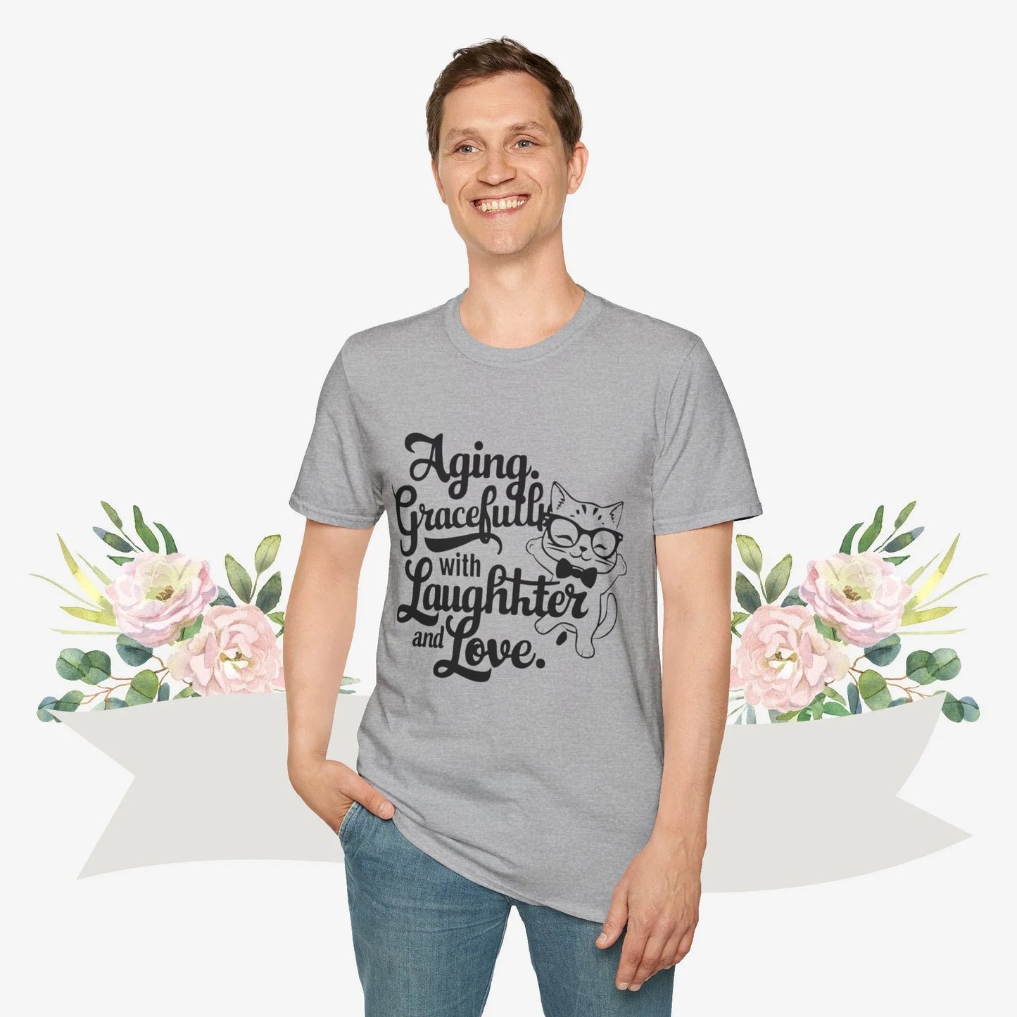 Aging Gracefully With Laughter and Love Cotton Men Tee - Billien