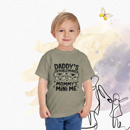 Daddy Little Troublemaker Toddler Cotton T-Shirts - Billien
