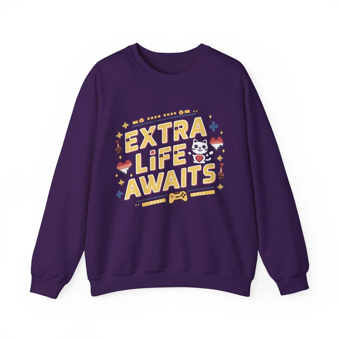 Extra Life Await Vintage Retro Video Game Ultra Cotton Crewneck Sweatshirt - Billien