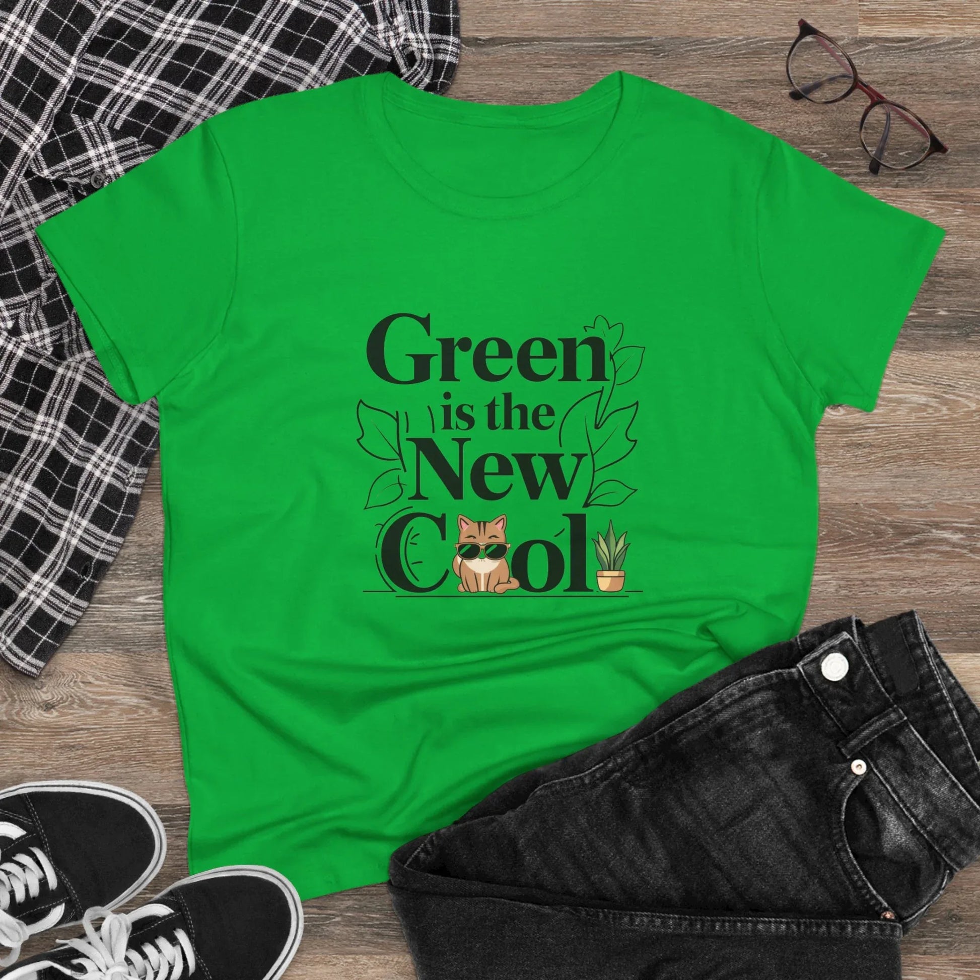 Green Is The New Cool Women Cotton Tshirt - Billien