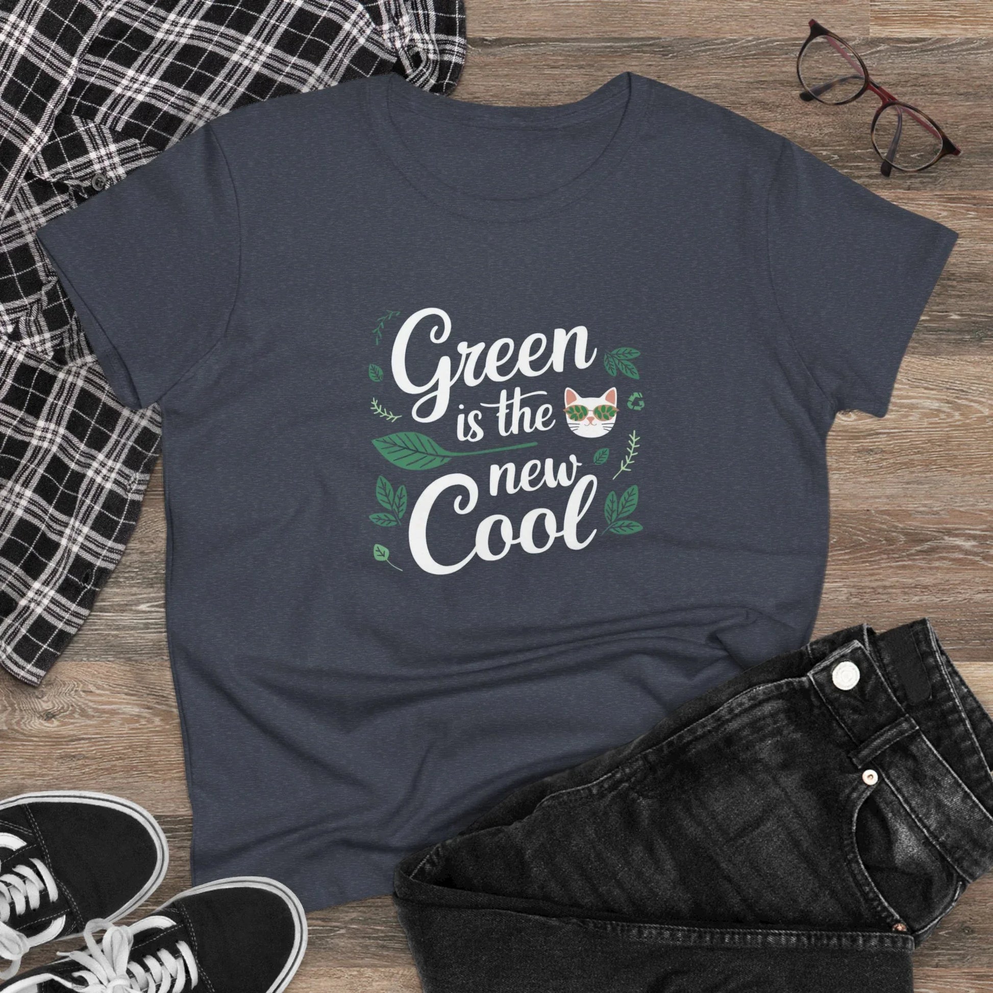 Green Is The New Cool Cotton Women Tshirt - Billien