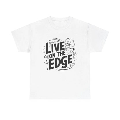 Live On The Edge Idiom Cotton T-Shirt - Billien