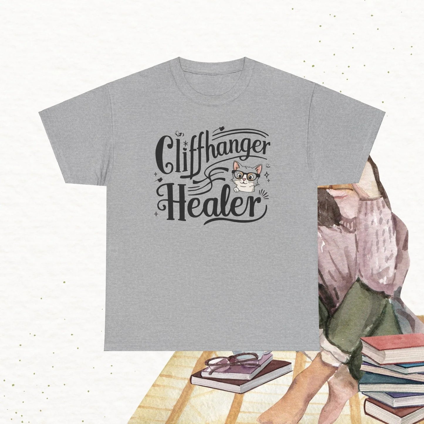Book Lovers T-Shirt Cliffhanger Healer Cotton Tshirt - Billien