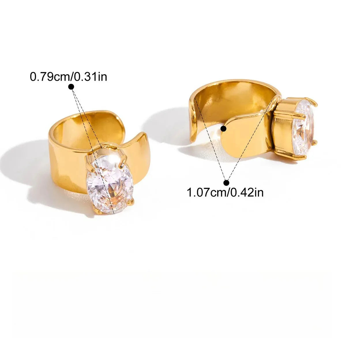 18K gold plated, lightweight and luxurious cat-shaped earrings with zircon stones. - Billien