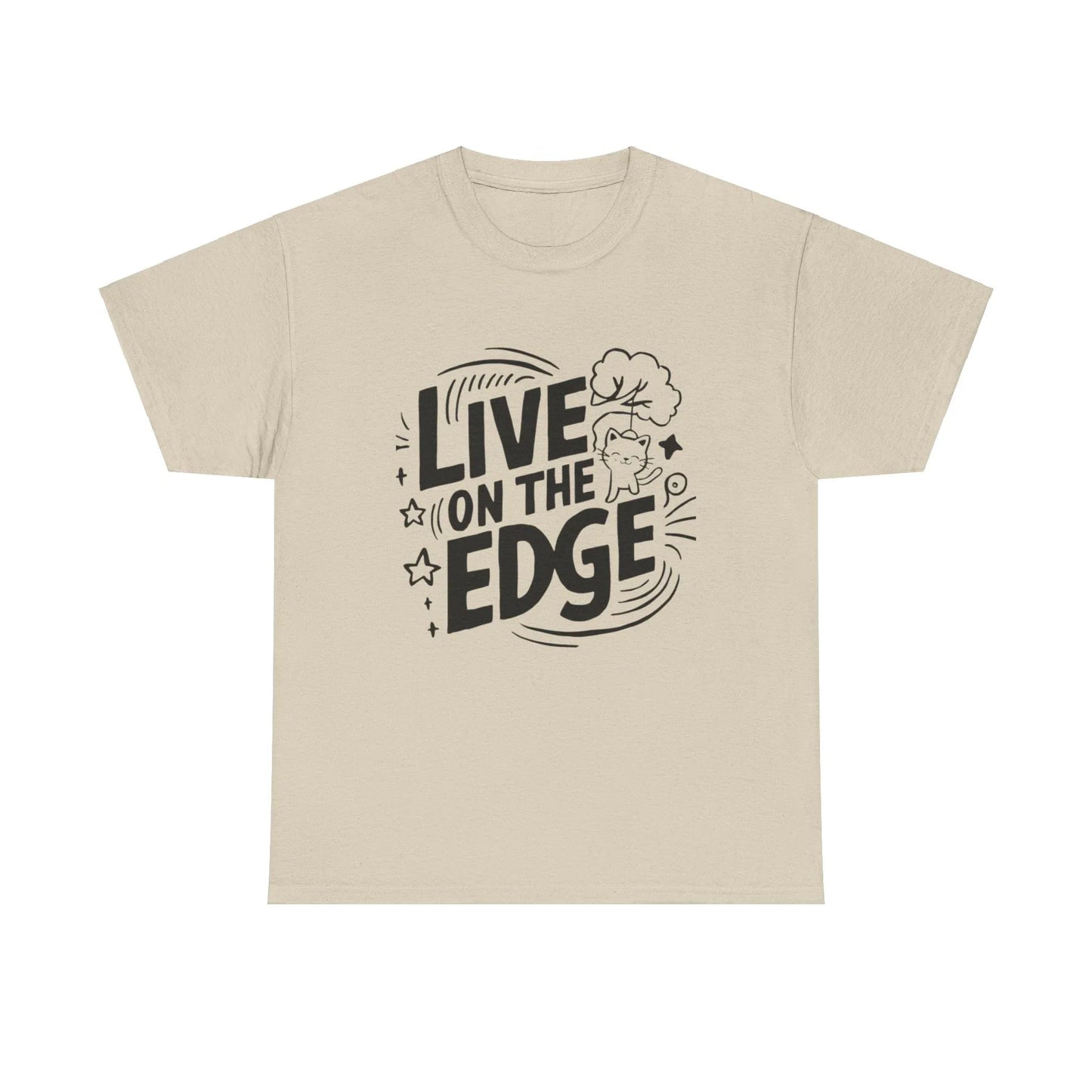 Live On The Edge Idiom Cotton T-Shirt - Billien