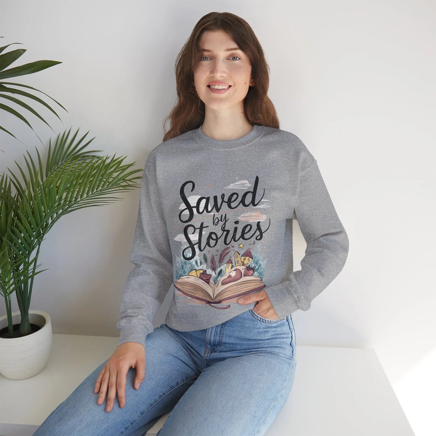 Saved By Stories Ultra Cotton Crewneck Sweatshirt - Billien