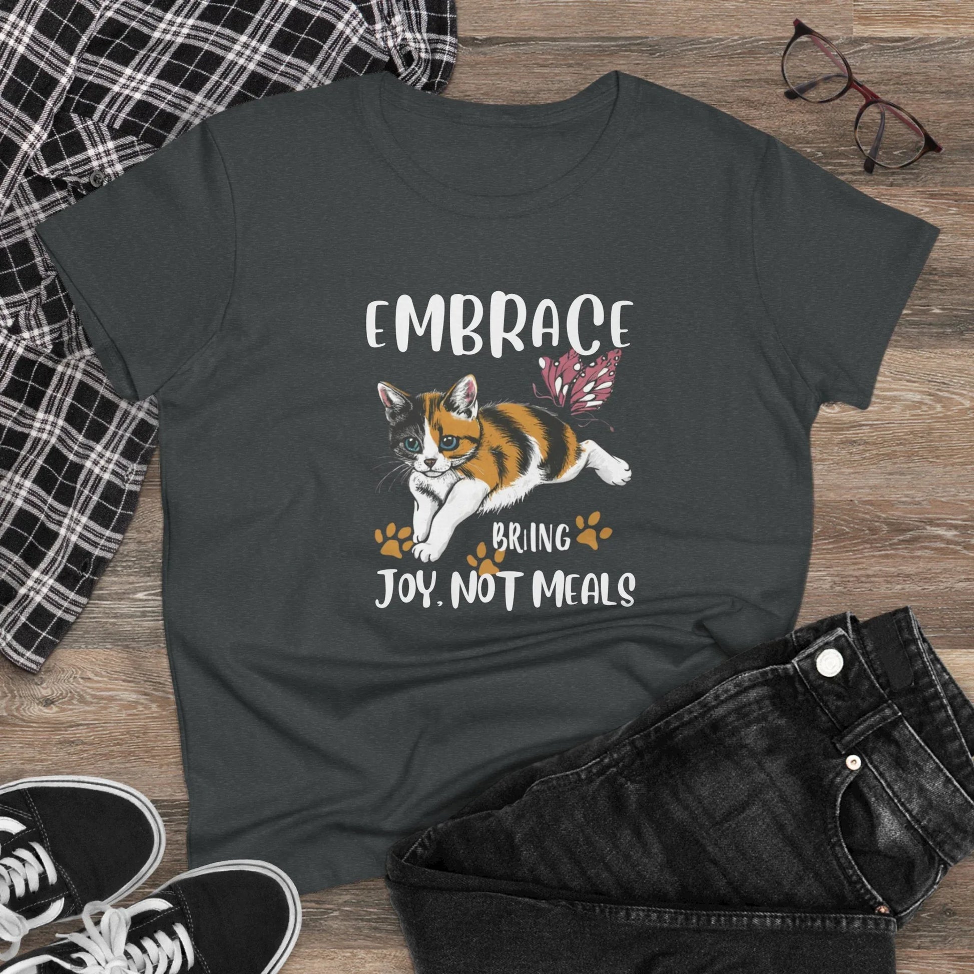 Embrace Bring Joy Not Meal Women Cotton Tshirt - Billien