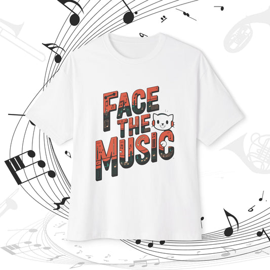 Face The Music Idiom Unisex Oversized Boxy Tshirt