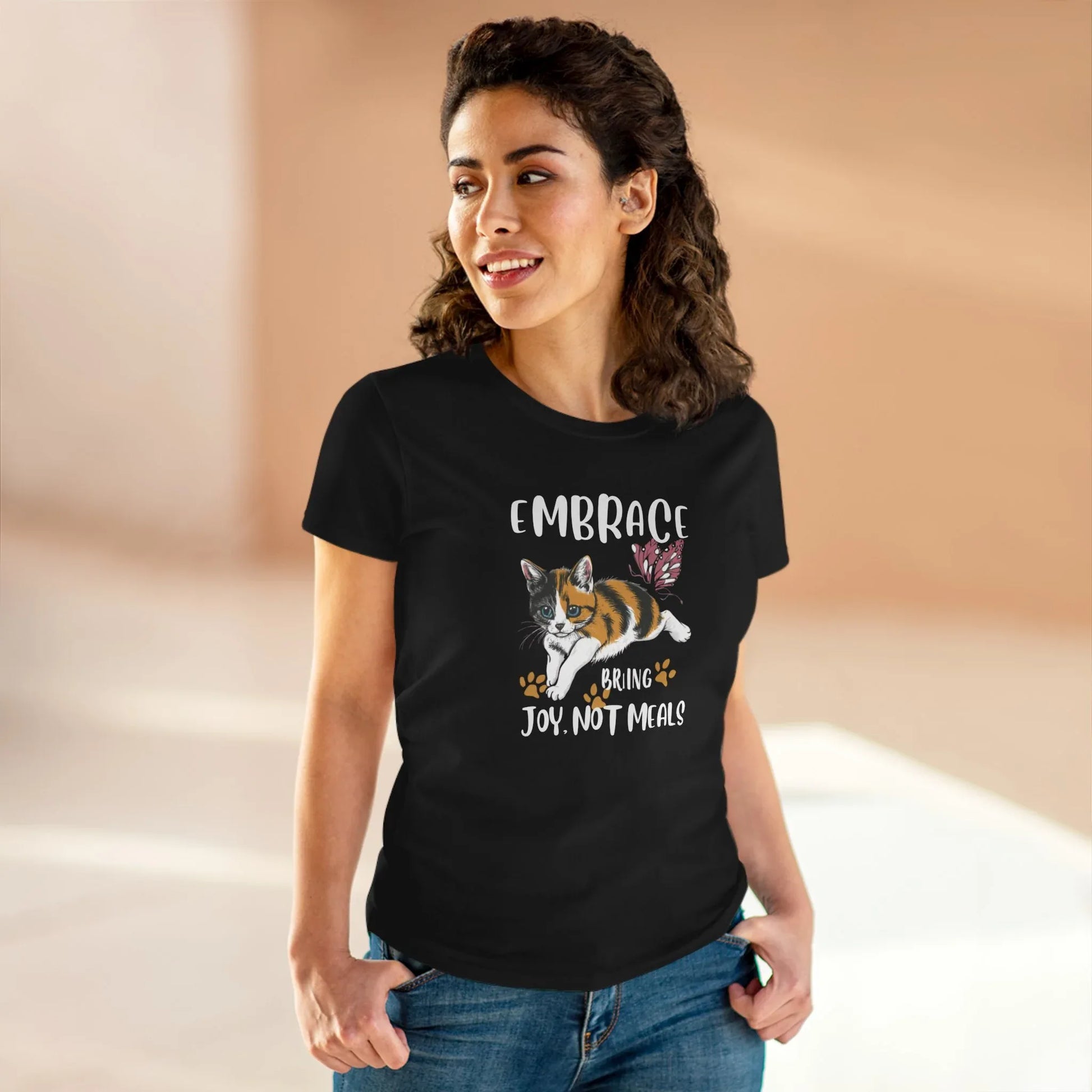 Embrace Bring Joy Not Meal Women Cotton Tshirt - Billien