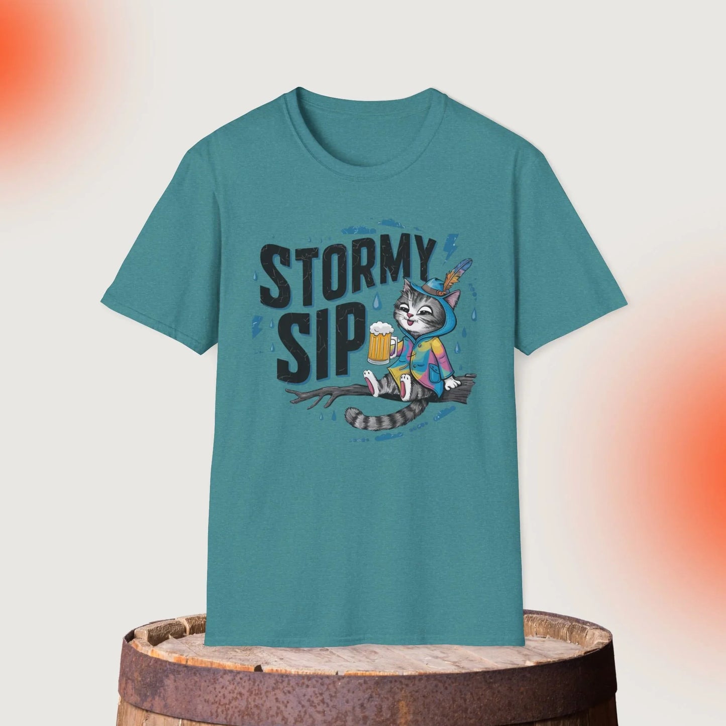 Stormy Sip Cotton Men Tshirt - Billien