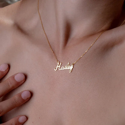Simple atmosphere can be customized name design light luxury wind necklace - Billien