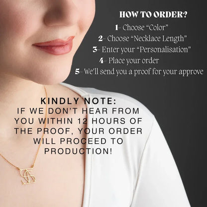 Customized Intertwined Initial Name Necklace - Billien