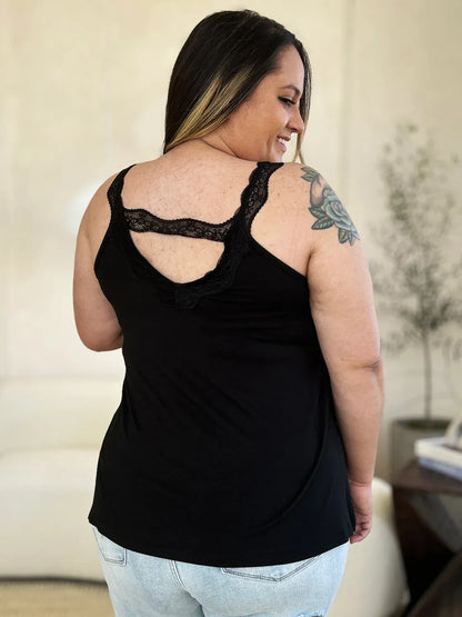 Lace Detail V-Neck Cutout Cami - Billien