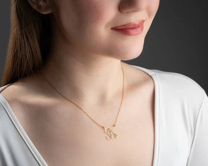 Customized Intertwined Initial Name Necklace - Billien