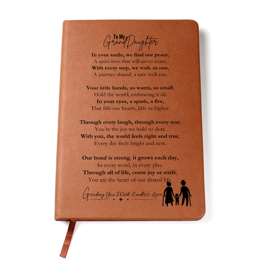 Best Gift For GrandDaughter. Vegan Leather Journal, Unique Gift