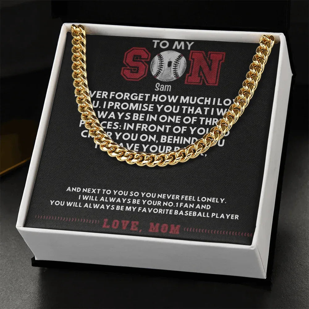 Best Gift For Son. Cuban Link Chain with Message Card - Billien