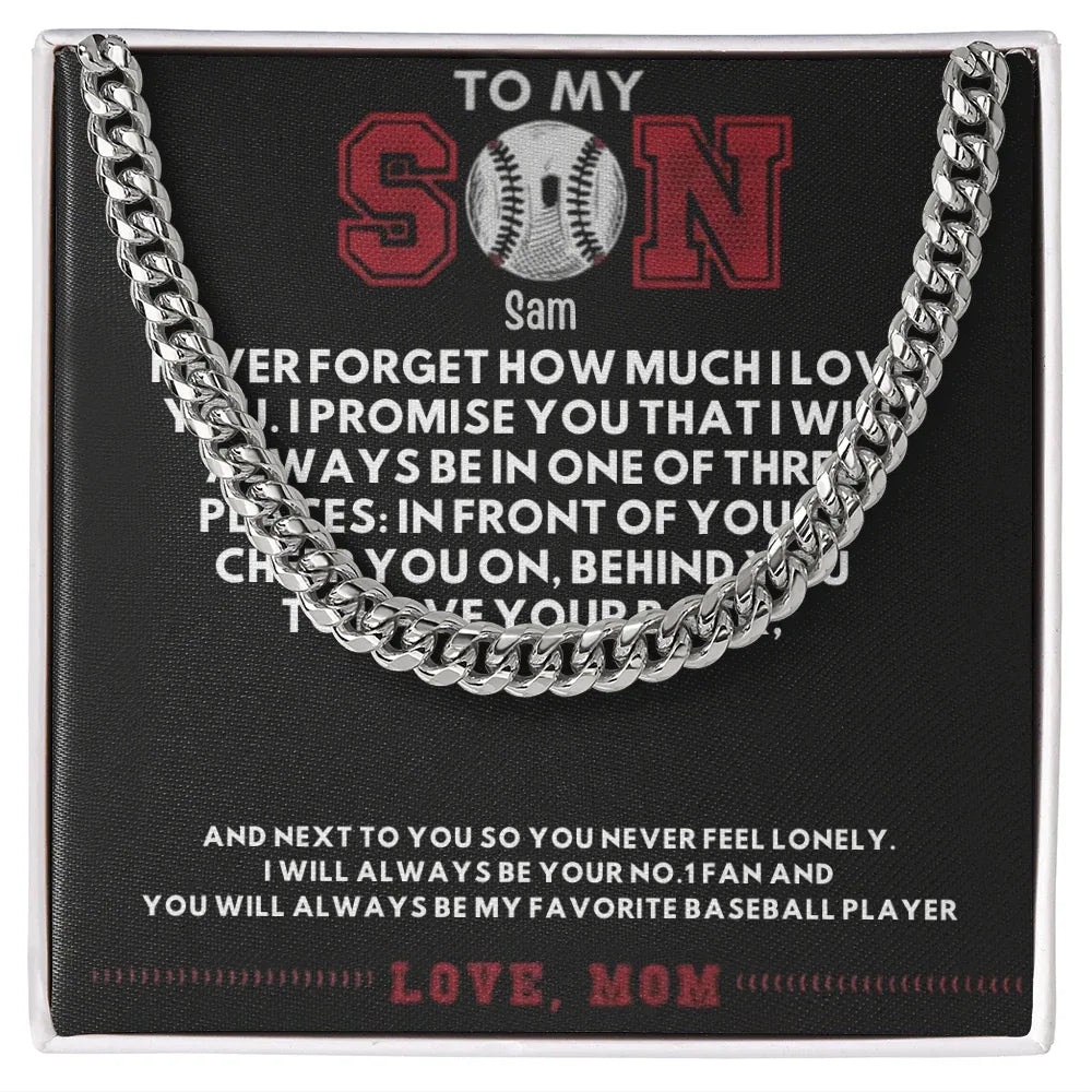 Best Gift For Son. Cuban Link Chain with Message Card - Billien