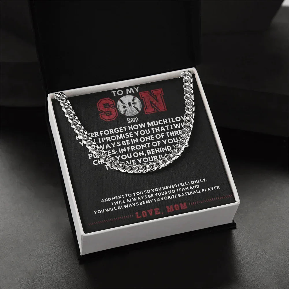 Best Gift For Son. Cuban Link Chain with Message Card - Billien