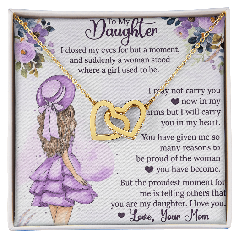 Best Gift For Daughter from Mom. Interlocking Hearts Necklace