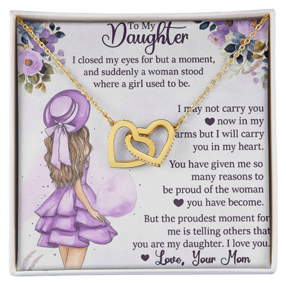 Best Gift For Daughter from Mom. Interlocking Hearts Necklace