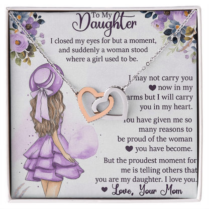 Best Gift For Daughter from Mom. Interlocking Hearts Necklace