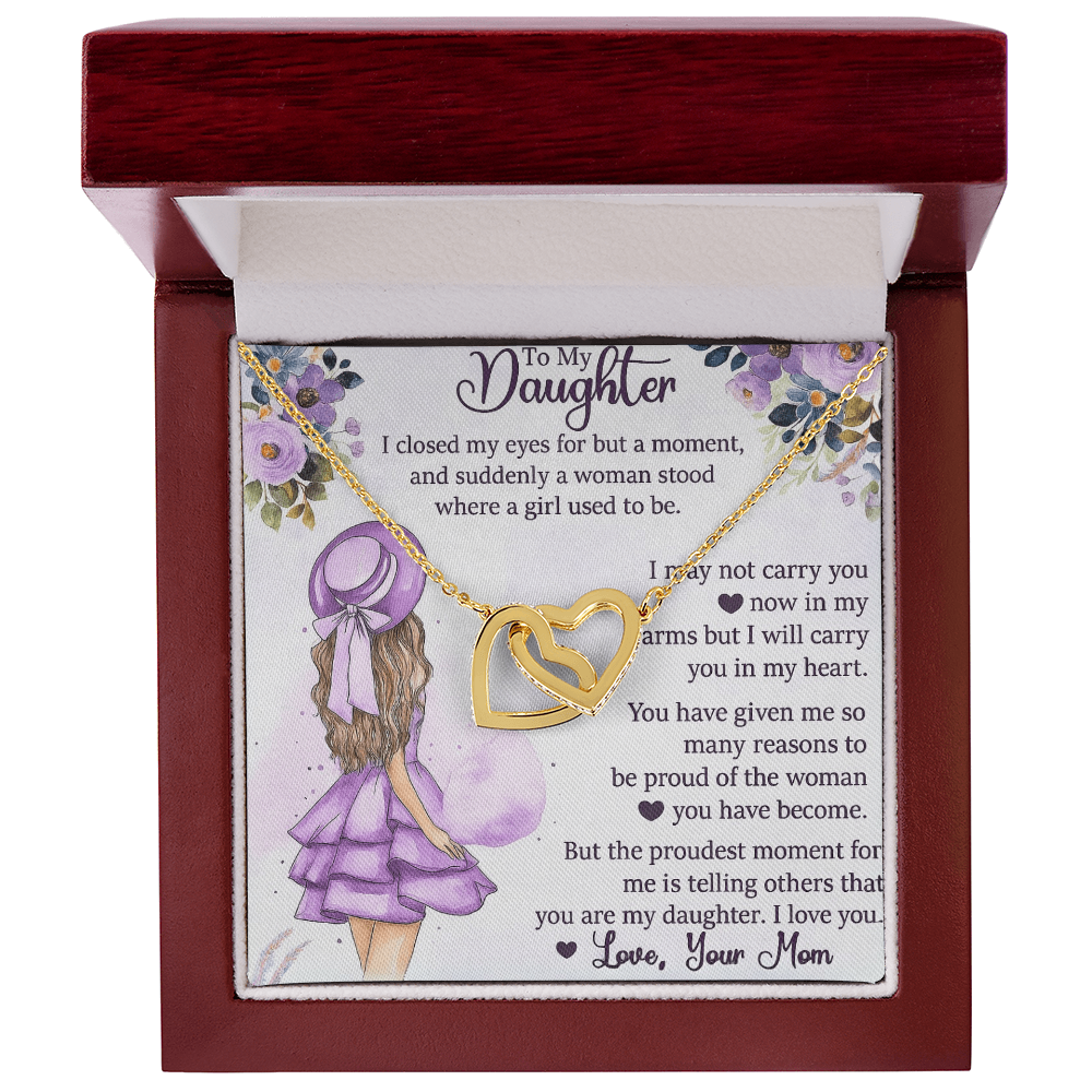 Best Gift For Daughter from Mom. Interlocking Hearts Necklace