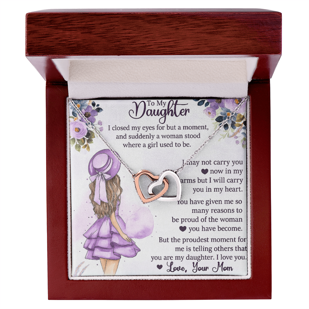 Best Gift For Daughter from Mom. Interlocking Hearts Necklace