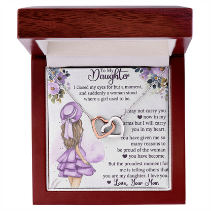 Best Gift For Daughter from Mom. Interlocking Hearts Necklace