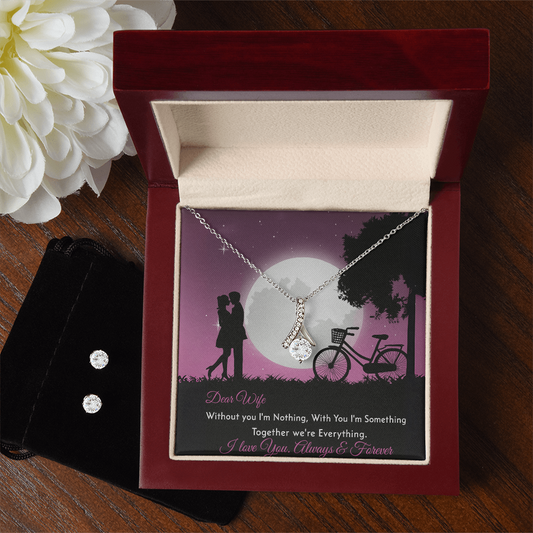 Best Gift For Wife. Alluring Beauty Necklace & Earring Set