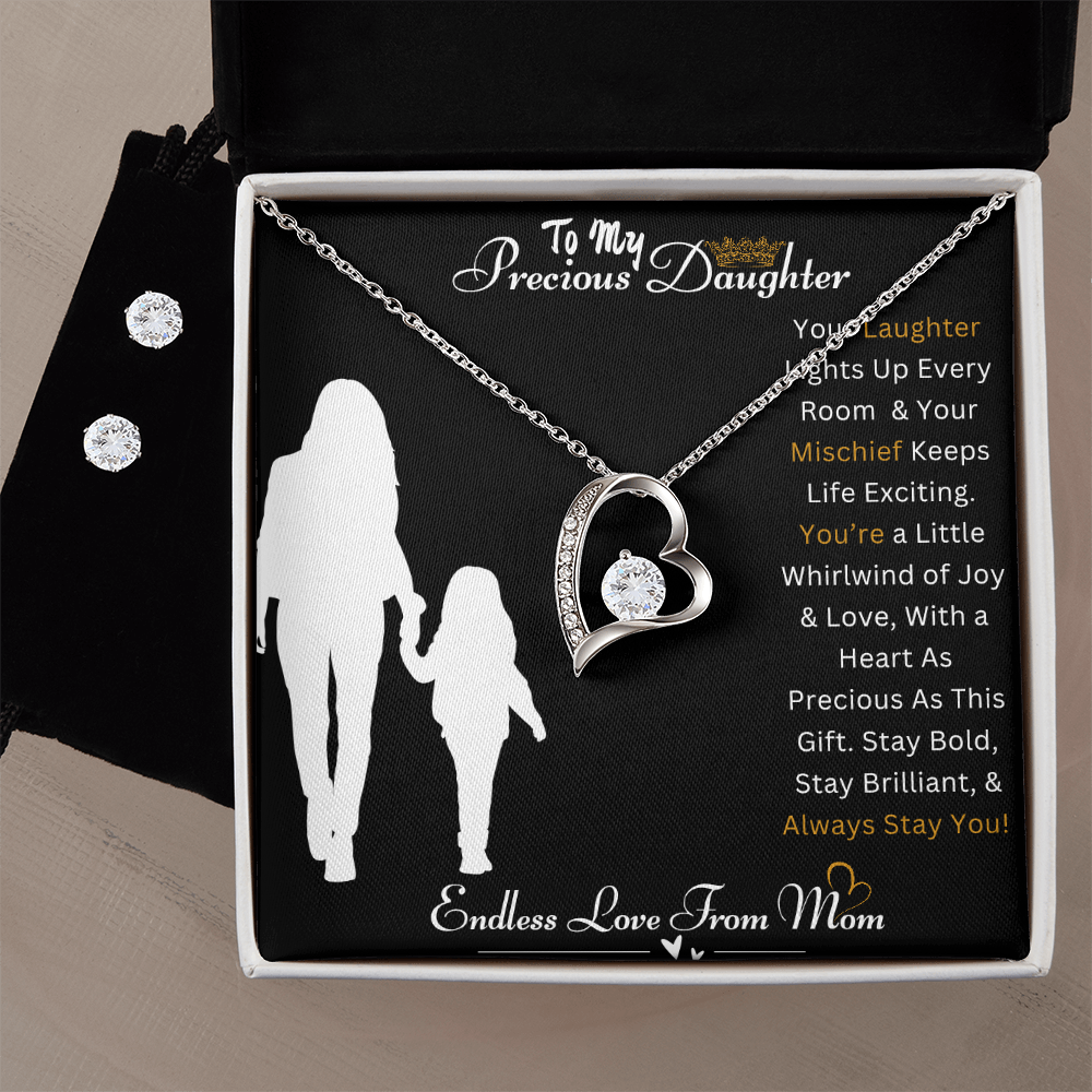 Best Gift For Daughter. Forever Love Necklace & Earring Set