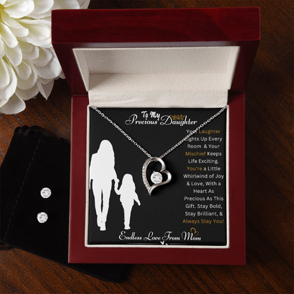 Best Gift For Daughter. Forever Love Necklace & Earring Set
