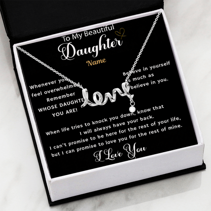 Scripted Love Necklace For Daughter with Artwork Swapper