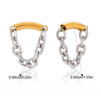 18K gold and S925 silver two-tone tassel ear cuff earring - Billien