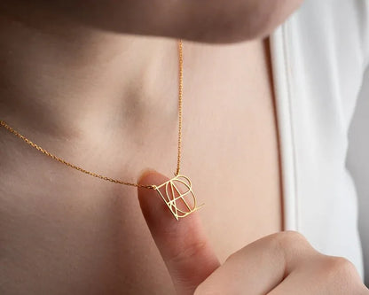 Customized Intertwined Initial Name Necklace - Billien