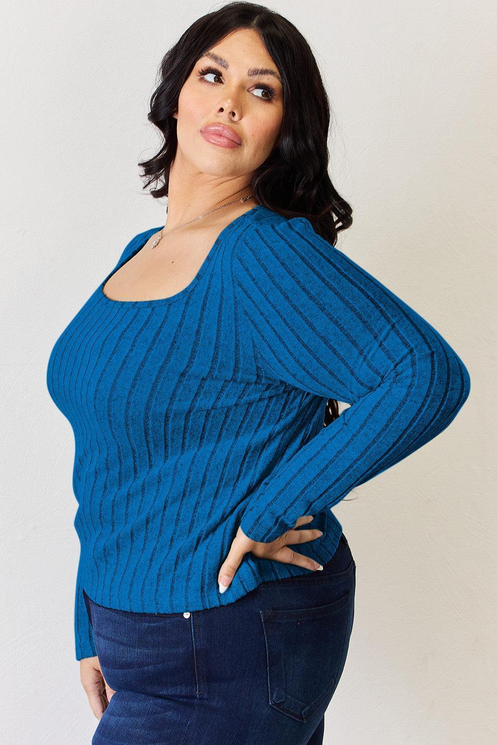 Basic Bae Full Size Ribbed Long Sleeve T-Shirt - Billien